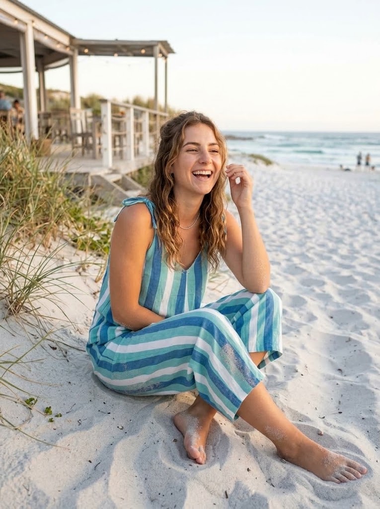 Jumpsuit Stripy (Turquoise)