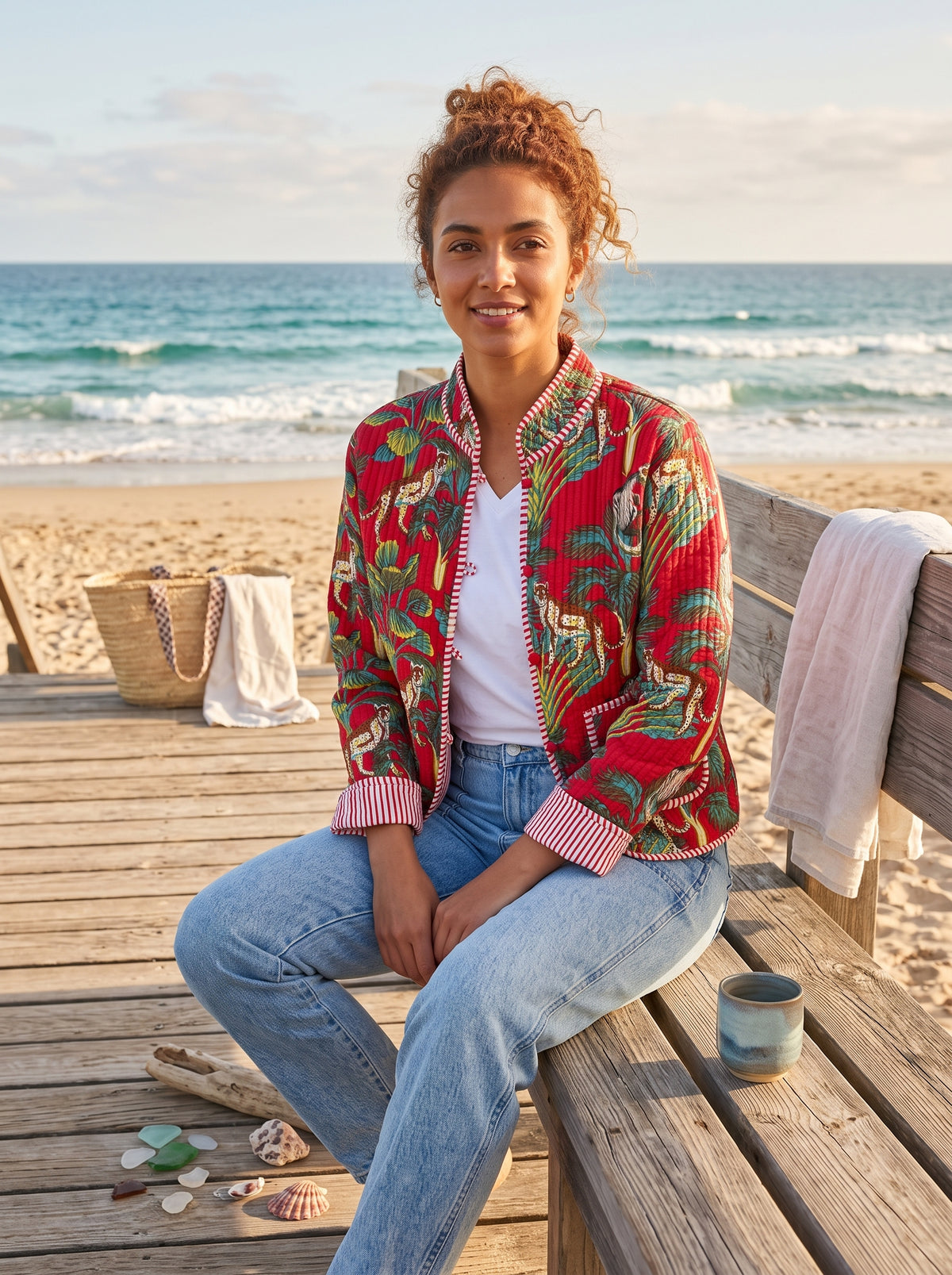 Quilted Jacket - Ruby Jungle