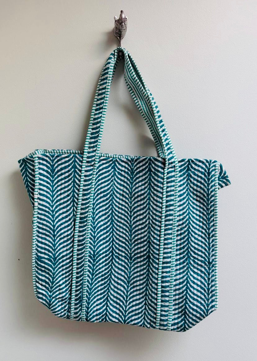 Tote Bag - Mint Stripe