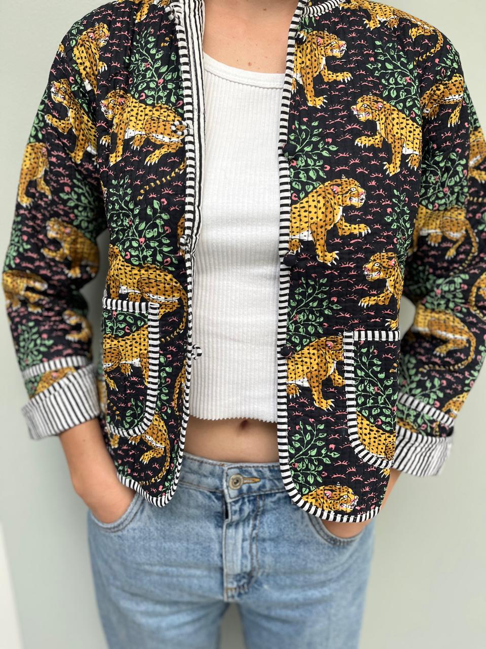 Quilted Jacket - Night Cats