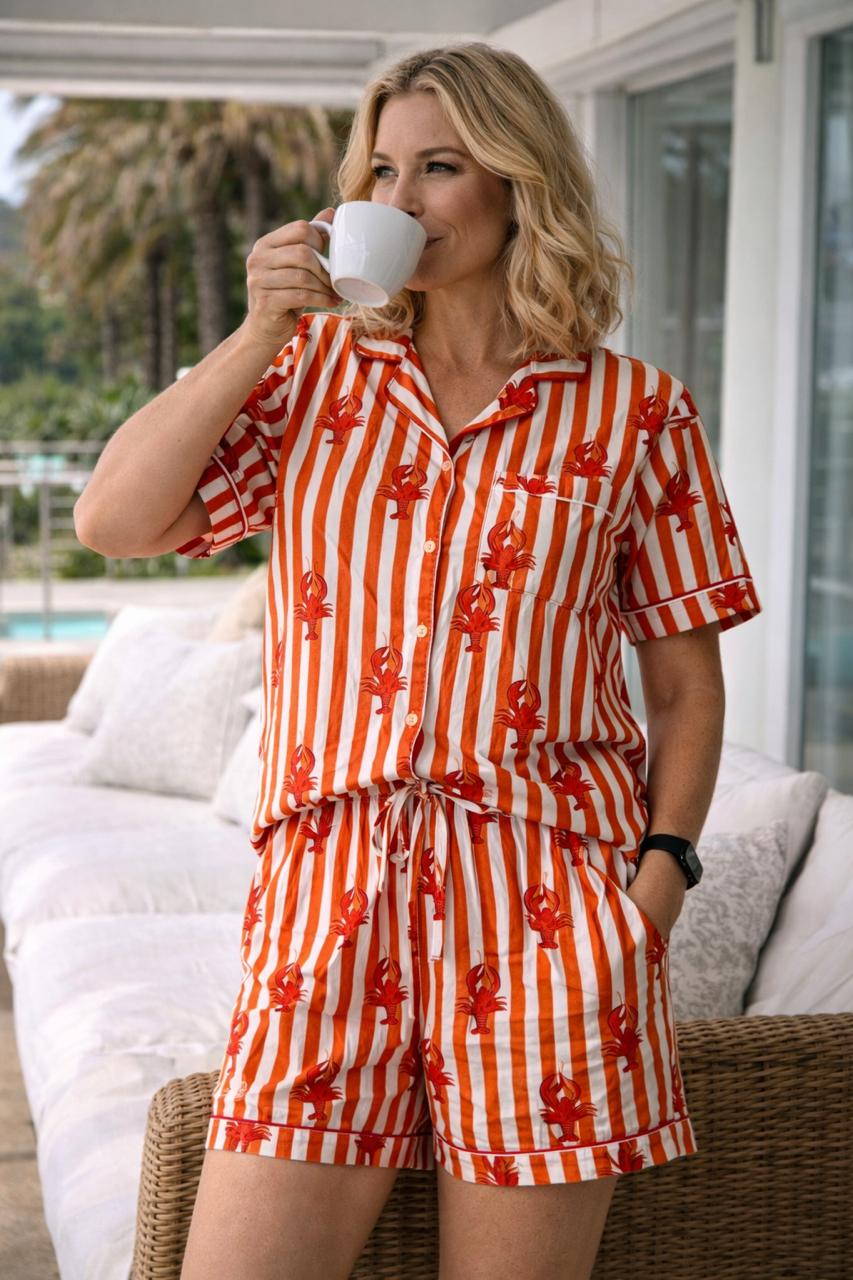 Summer pyjamas - Orange Lobster