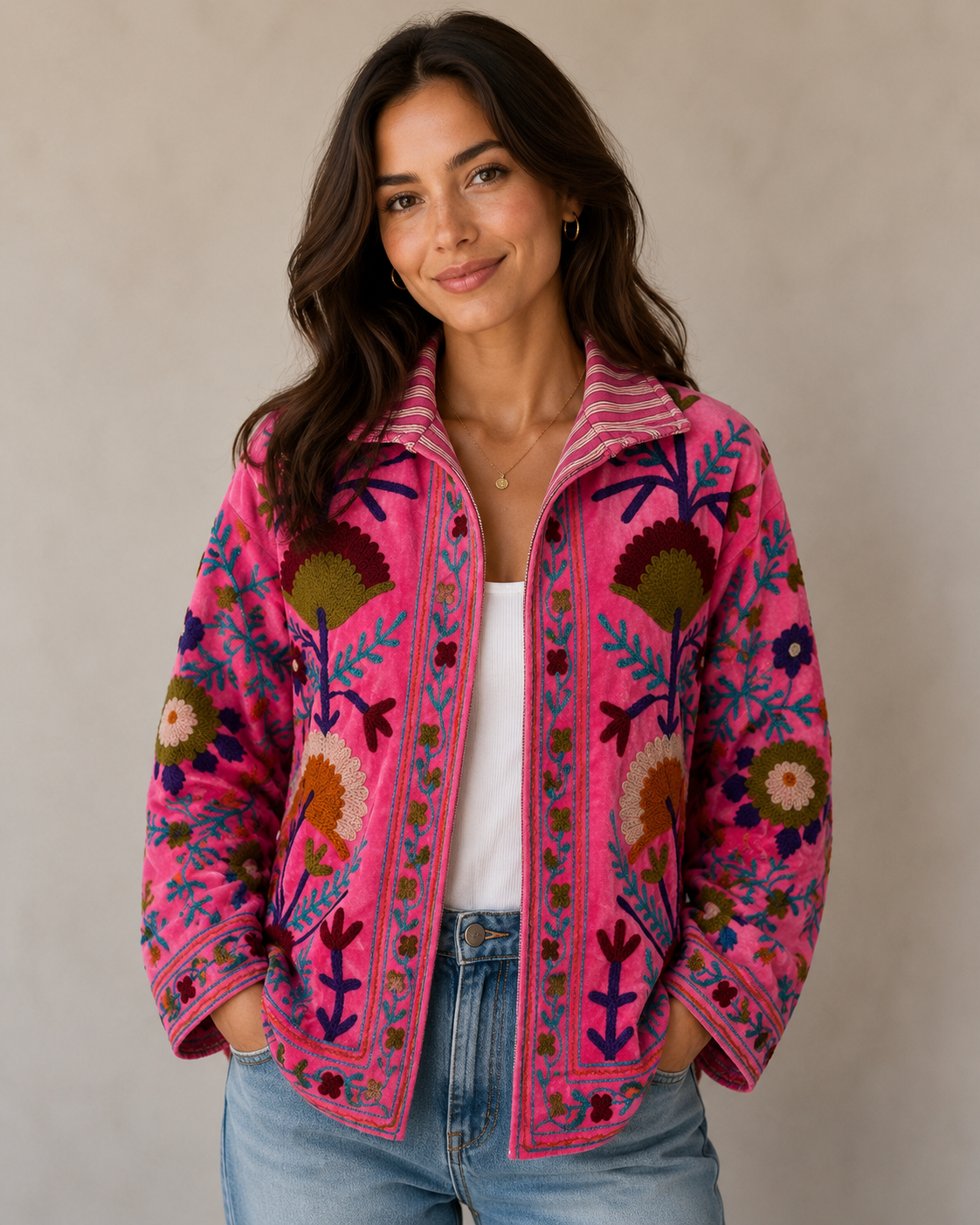 Jacket - Pink Fan