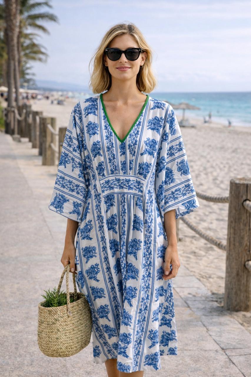 Kaftan - Azulejo bouquet