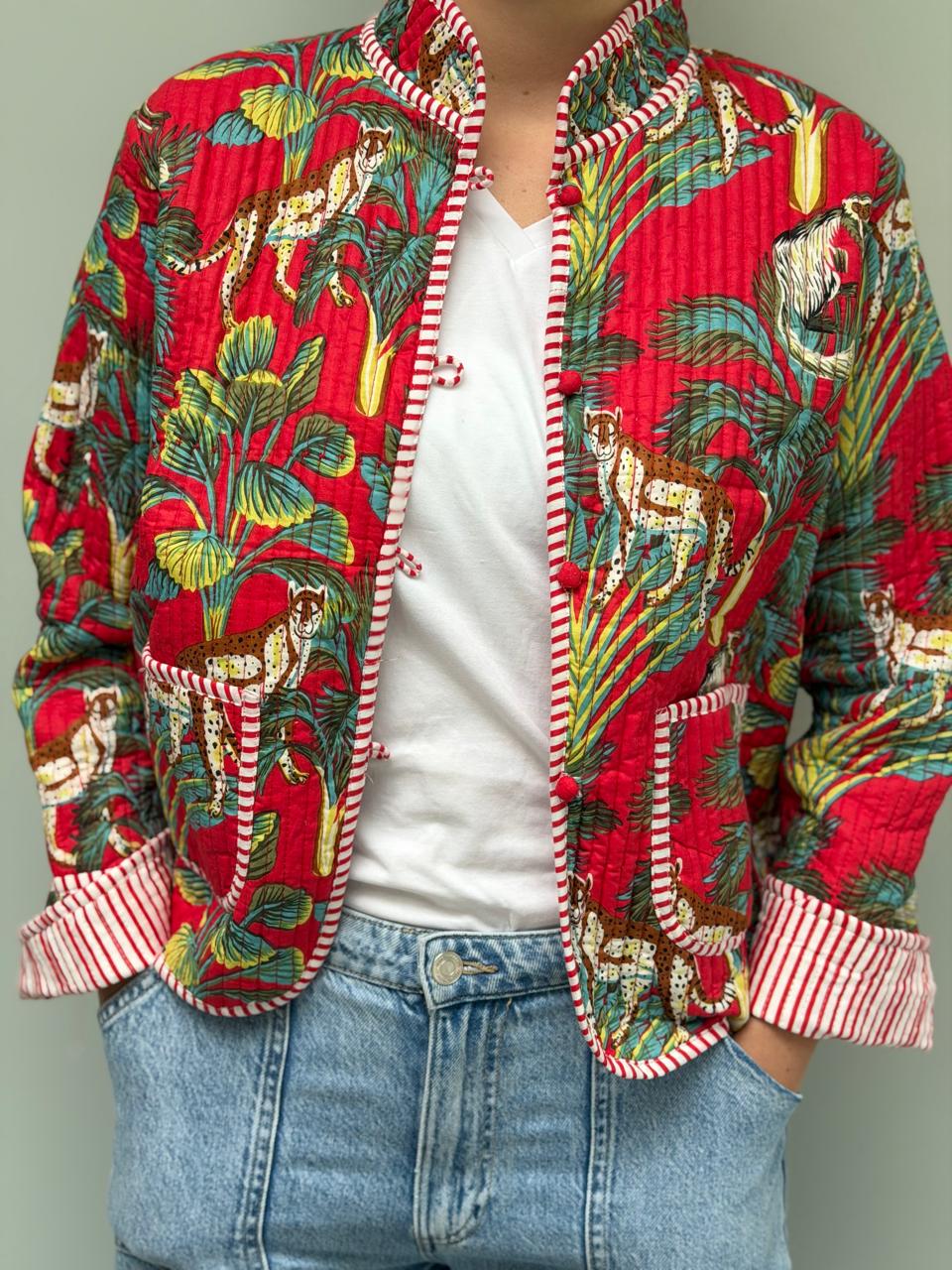 Quilted Jacket - Ruby Jungle