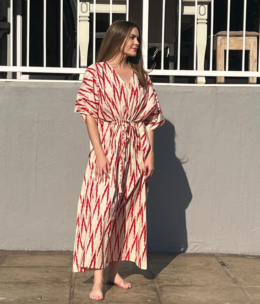 Kaftan - Splash of Red