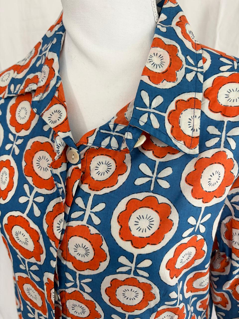 Shirt dress - Orange Flower