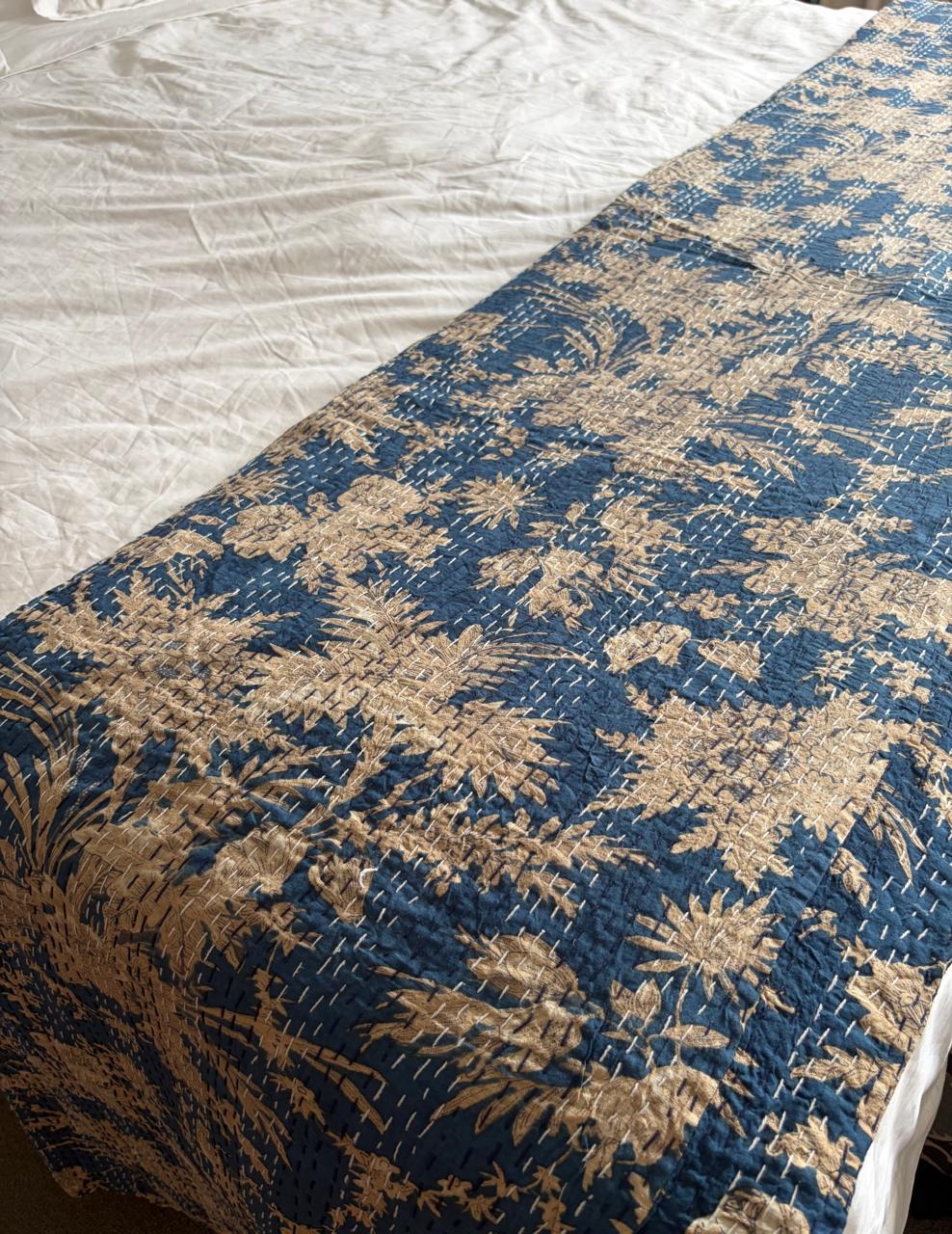Kantha - Blue and Beige