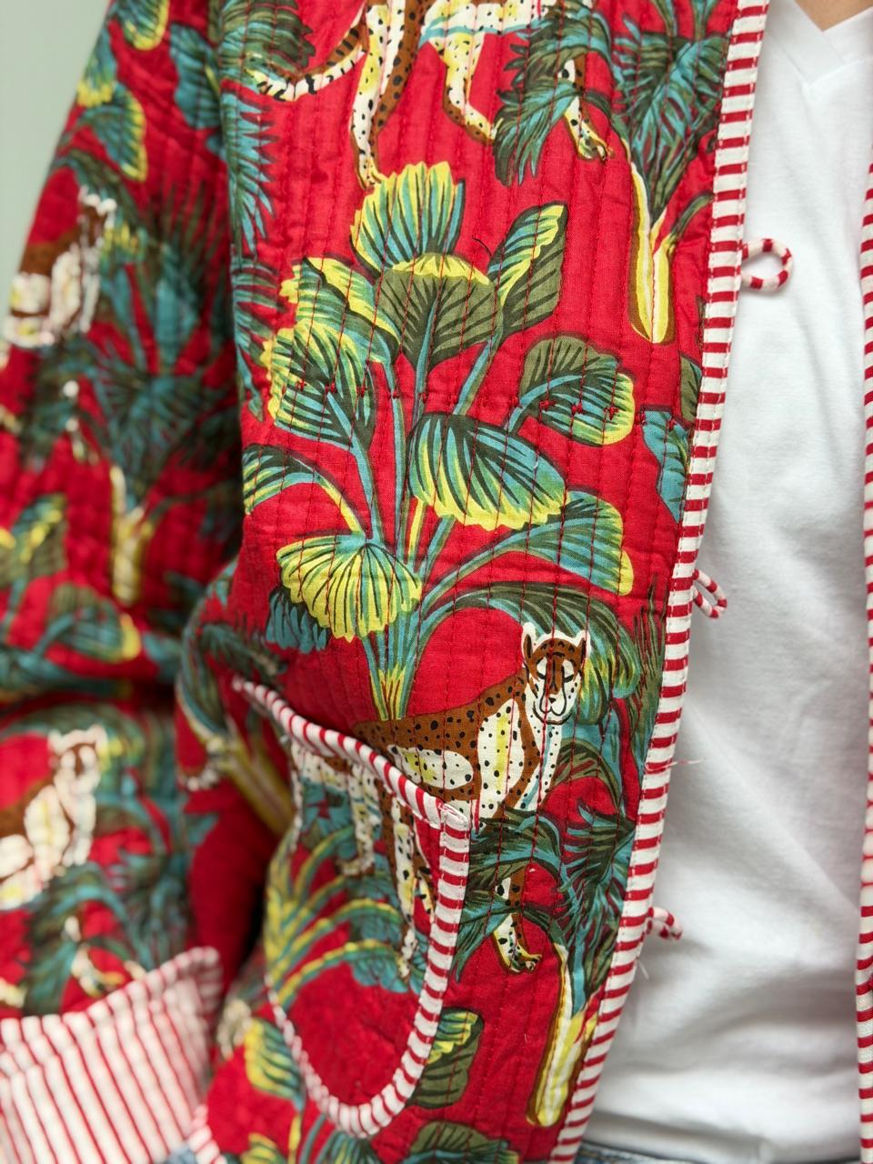 Quilted Jacket - Ruby Jungle