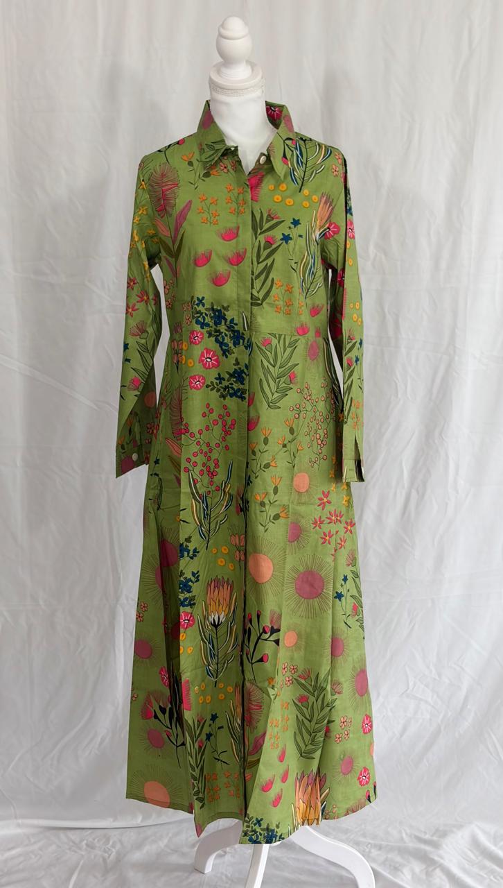 Shirt dress - Green Protea
