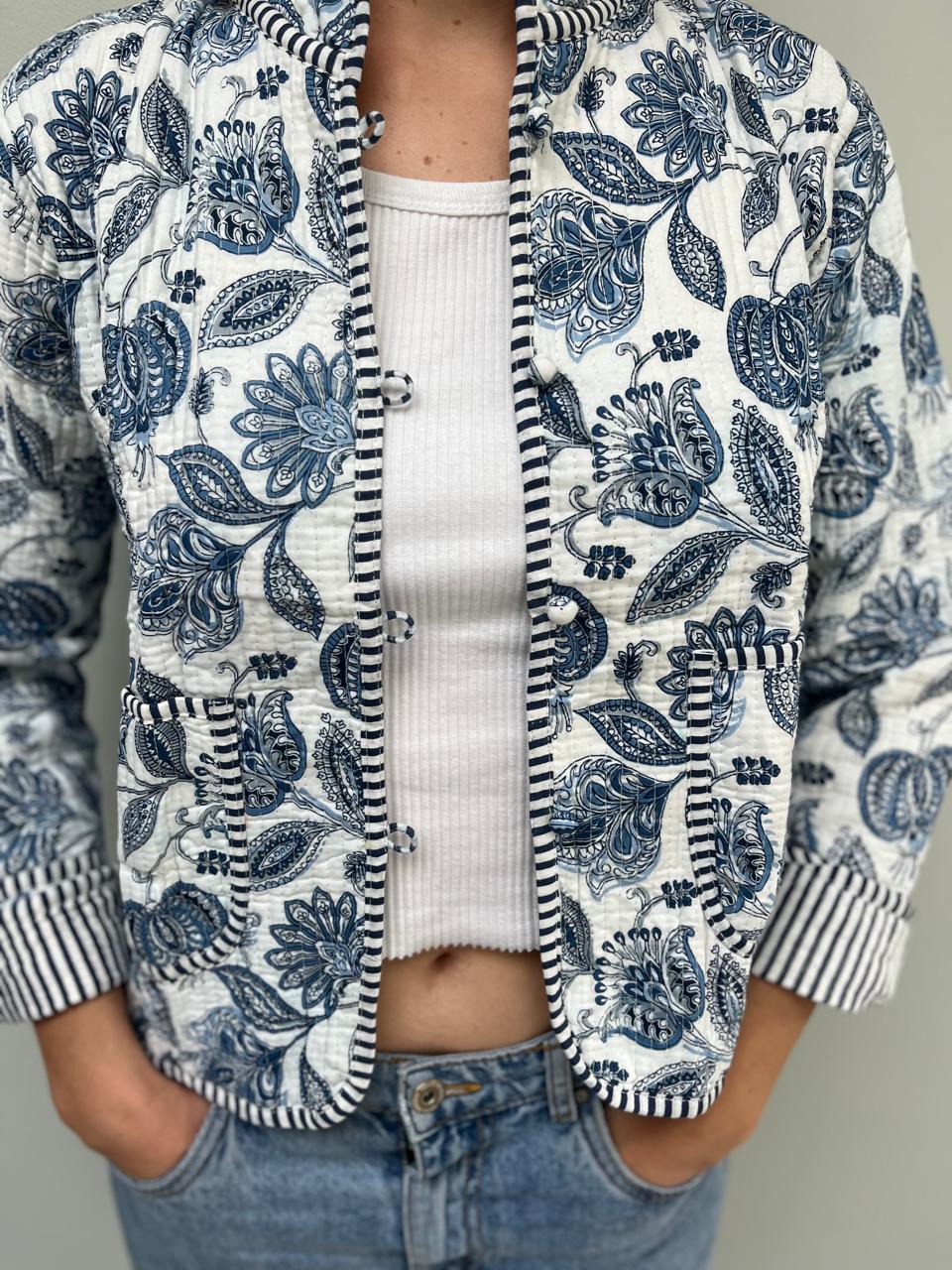 Quilted Jacket - Azulejos