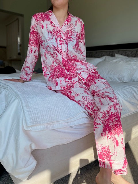 Pink Palm Pyjama Set (Long)